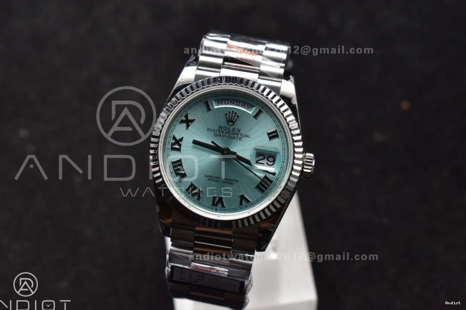 President Best vr3255 Steel (Gain Bracelet Blue SS Dial DayDate 904L Roman 36 on Weight) V5 QF Edition Light 0427